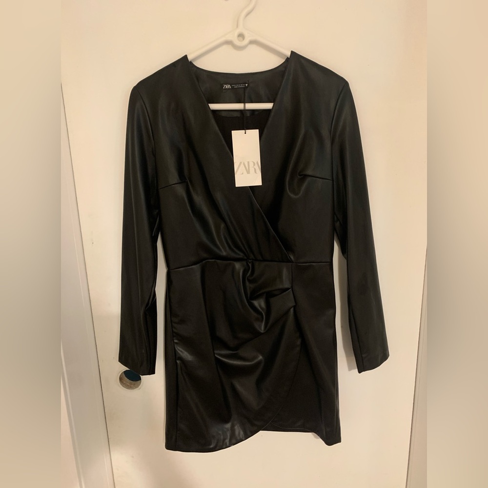 ZARA New Faux Leather Dress in Medium